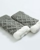 Unisex Winter Leg Warmer Thicken Fleece Liner Knit Knee Pads Warm Diamond Tube Socks Boots Deco