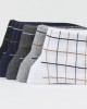 5 Pairs Plaid Men Combed Cotton Breathable Low Cut No Show Athletic Socks Non Slip Sock