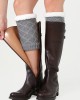 Unisex Winter Leg Warmer Thicken Fleece Liner Knit Knee Pads Warm Diamond Tube Socks Boots Deco