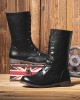 Men Retro Non Slip Button Casual Lace Up Western Boots