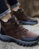 Men PU Leather Warm Lined Hiking Snow Outdoor Boots